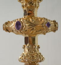 Solid silver gilt antique French Gothic Chalice.
